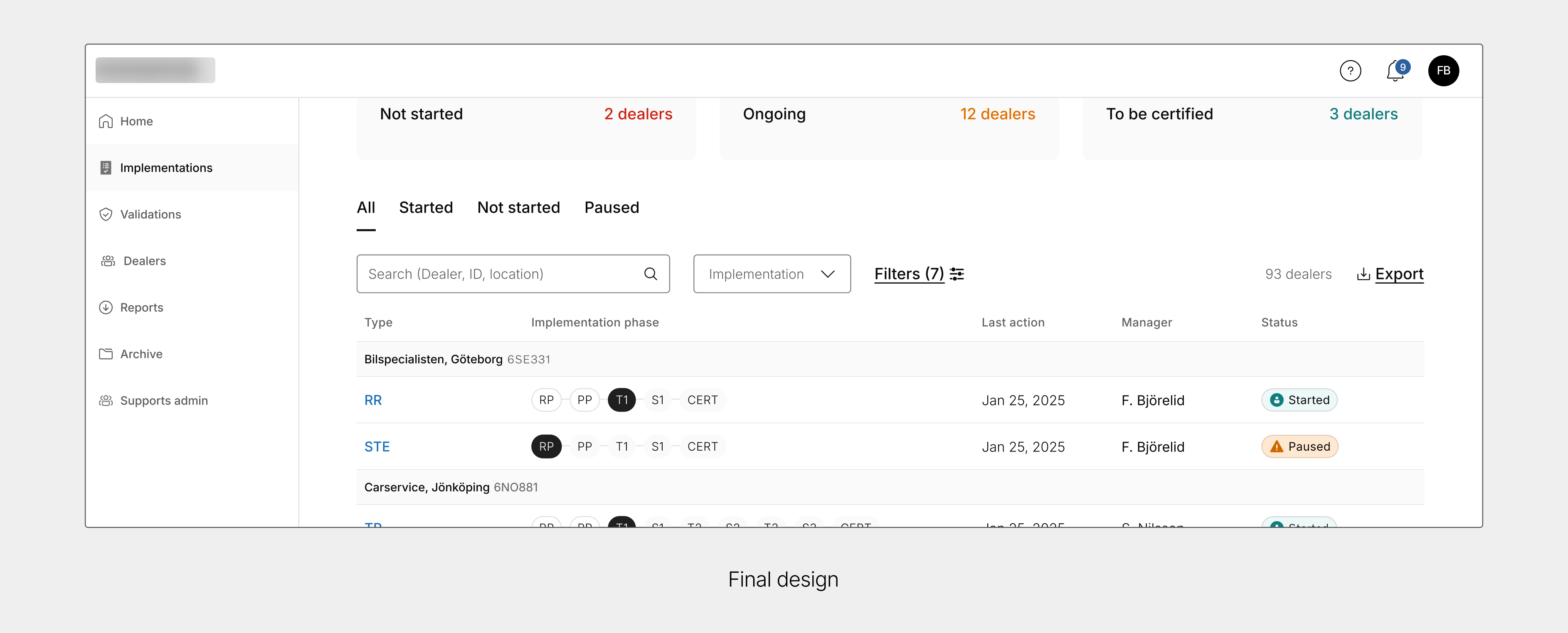 Screenshot of design proposal