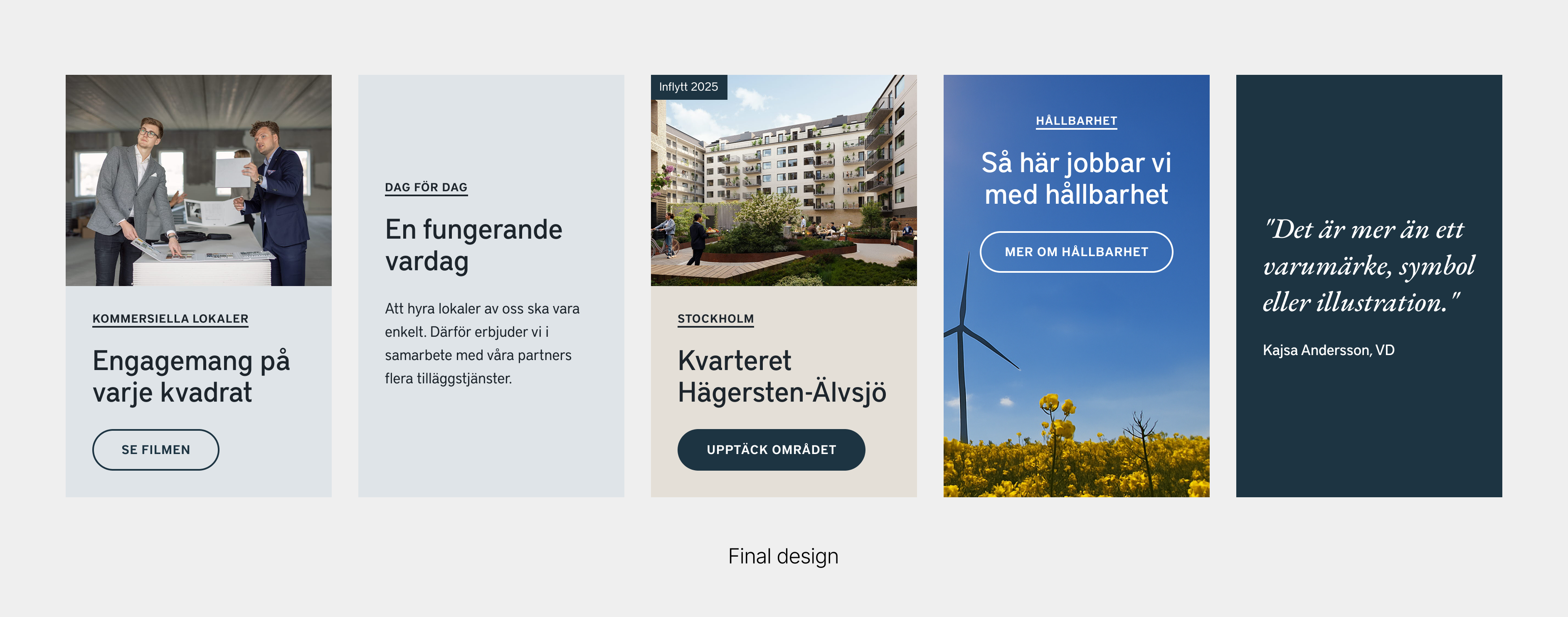 My proposed solution with five example variants.