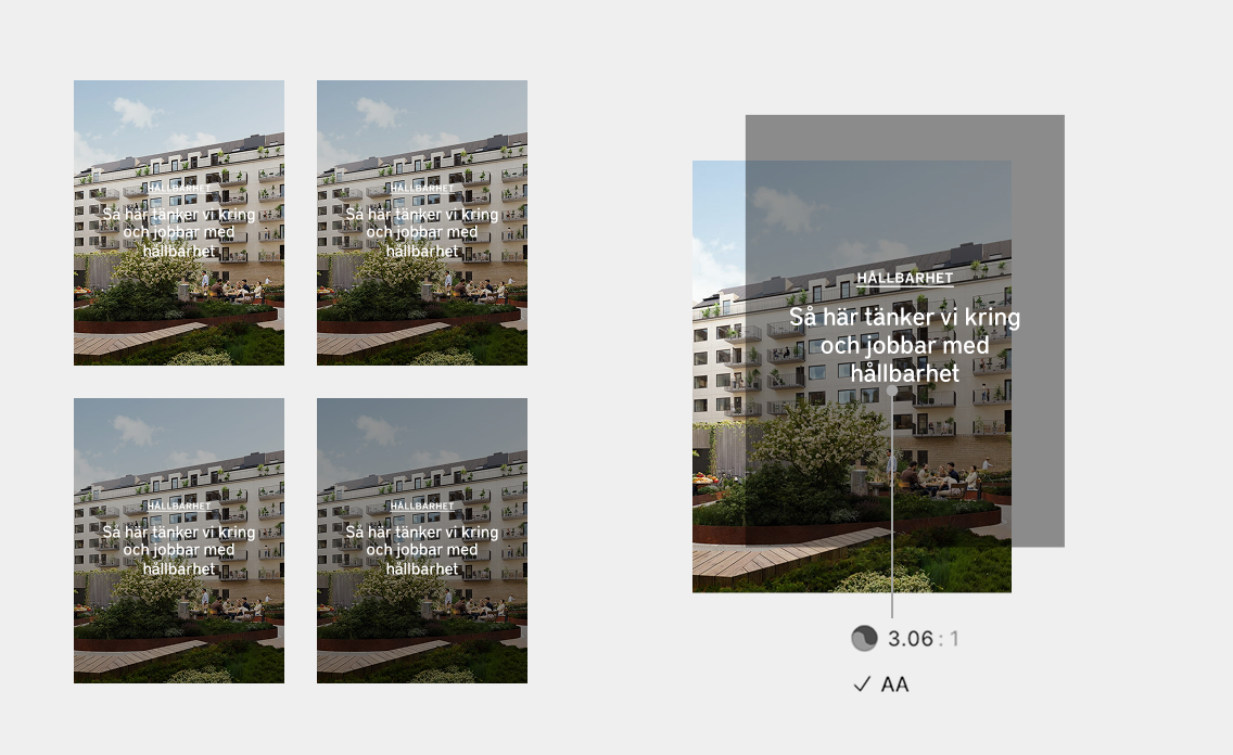Four different examples of opacity overlays.